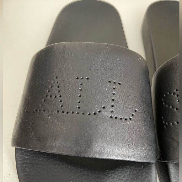 All Saints Karli leather Black Flip Flop Slides Sandals 10 new in box - Picture 9 of 14